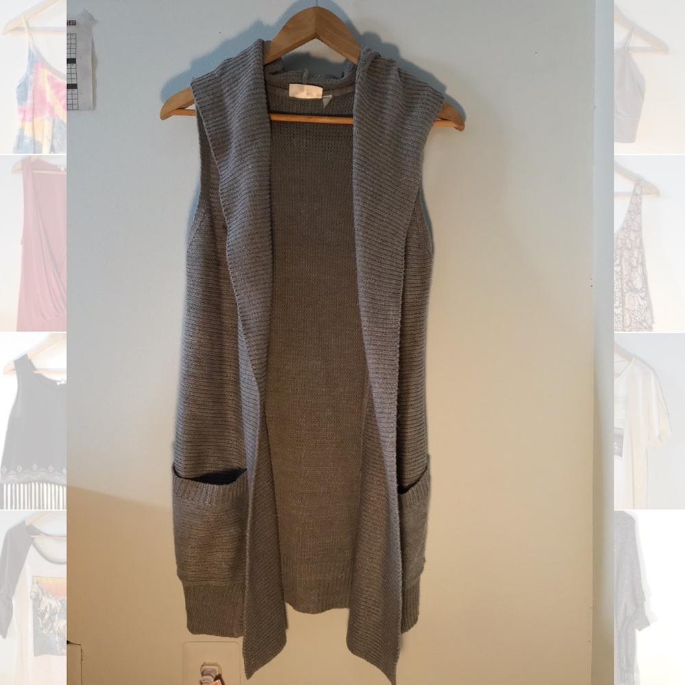 grey sweater vest